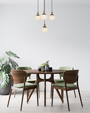 AVONNI AV-60273-4BSY Siyah Boyalı Modern Avize E27 Metal Cam 54cm