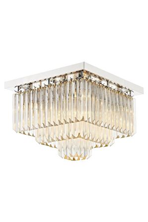 AVONNI AR-60298-K50X50 Krom Kaplama Klasik Avize E14 Metal Kristal 50x50cm