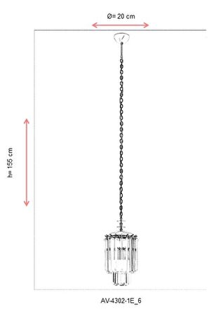 AVONNI AV-60298-1E Eskitme Kaplama Klasik Avize E27 Metal Kristal 20cm