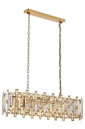 AVONNI AV-60303-E30X90 Eskitme Kaplama Klasik Avize E14 Metal Kristal 90x30cm