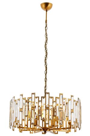 AVONNI AV-60303-E50 Eskitme Kaplama Klasik Avize E14 Metal Kristal 50cm
