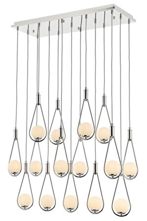 AVONNI AV-60312-K30X85 Krom Kaplama Modern Avize G9 Metal Cam 85x35cm