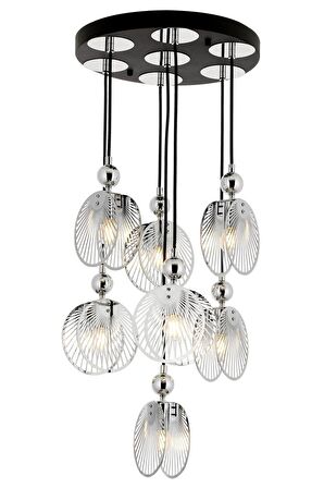 AVONNI AV-60313-7KT Krom Kaplama Modern Avize E27 Metal 40cm