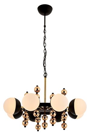 AVONNI AV-60318-8S Sarı Kaplama Modern Avize E27 Metal Cam 105cm