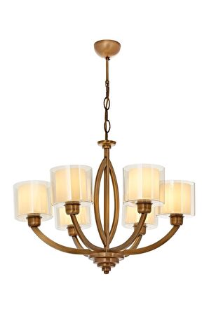 AVONNI AV-60362-6E Eskitme Kaplama Modern Avize E27 Metal Cam 65cm