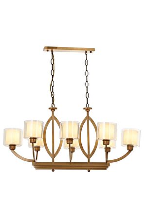 AVONNI AV-60362-8E-YM Eskitme Kaplama Modern Avize E27 Metal Cam 100x55cm