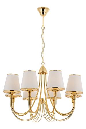 AVONNI AV-60321-6S Sarı Kaplama Klasik Avize E14 Metal Kumaş 67cm
