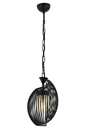 AVONNI AV-60397-1BSY Siyah Boyalı Modern Avize E27 Metal Cam 20cm