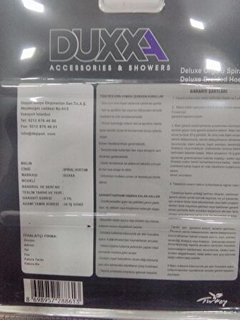 DUXXA DELUXE ÖRGÜLÜ DUŞ SPİRALİ 304 PASLANMAZ D.701.B