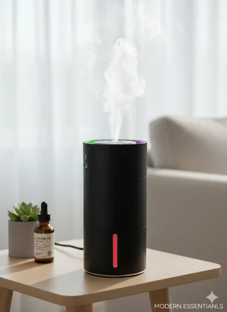 Ferro W301 Premium Alüminyum Araç Nemlendirici ve RGB Işıklı Hava Tazeleyici Siyah