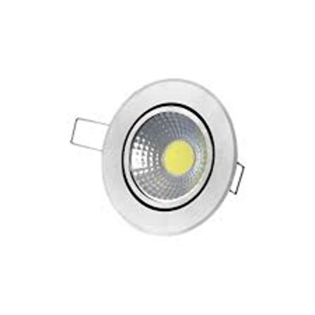 Cob Led Downlıght Armatür Krom Kasa 5W Beyaz