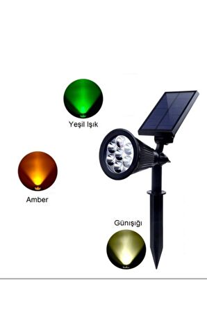 7W Güneş Enerjili Kazıklı Çim Armatür G.Işığı