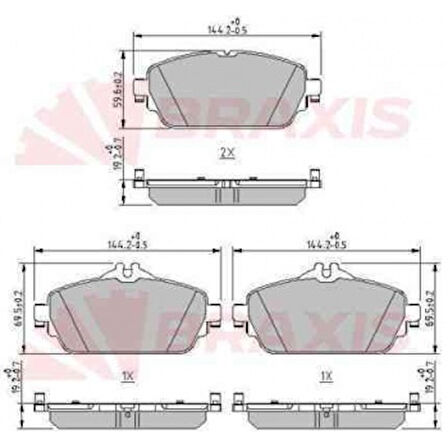 Mercedes Fren Balatası On W205 14> S205 14> C205 15> A205 16> W213 16> S213 16> A238 17> - Braxıs Aa0624