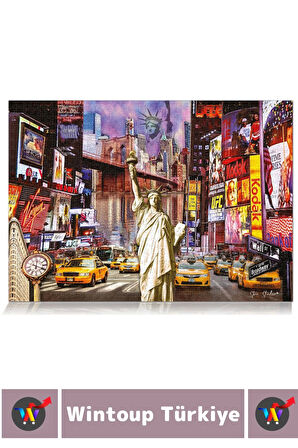 Eğlenceli El Göz Koordinasyon Beceri Görsel Algı Geliştirici Çocuk 1000 Parça PUZZLE NEWYORK