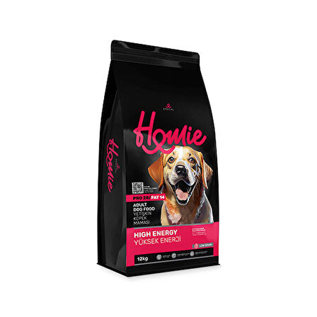 Homie Yüksek Enerjili Tavuklu Düşük Tahıllı Yetişkin Köpek Maması 12 Kg 