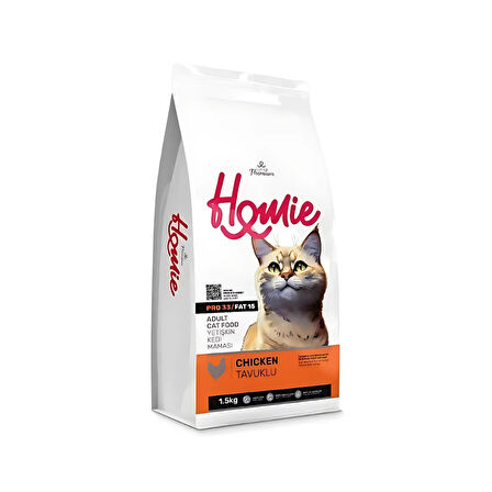 Homie Süper Premium Tavuklu Yetişkin Kedi Maması 1.5 Kg (3Adet)