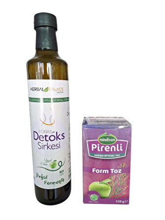 herbal palace detoks sirkesi 500 ml & Pirenli toz 135 gr ikiliyaz seti