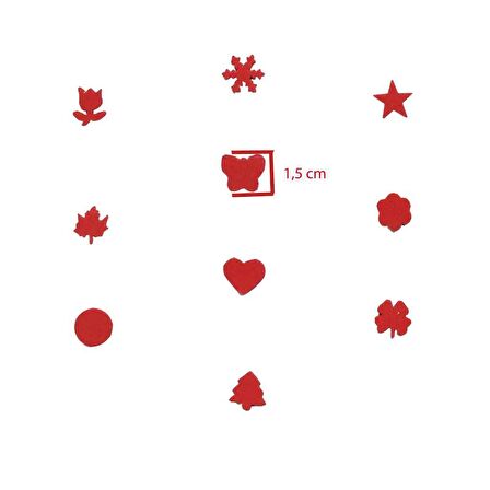 RedApple Şekilli Küçük Boy Delgeç/Şekilgeç 1,5 cm Çiçek