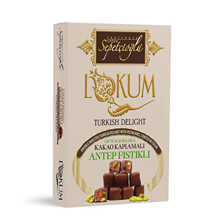 Kakao Kaplamalı Antep Fıstıklı Çifte Kavrulmuş Lokum 200G