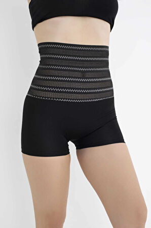 Yüksek Bel Lazer Kesim Şort Korse - Lohusa - Fit - Toparlayıcı