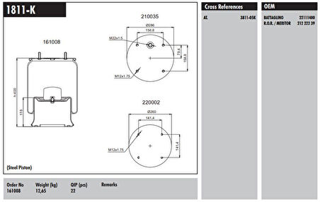 Daf Truck Komple Metal Pistonlu Daf Renault - Connect MD 1811-K