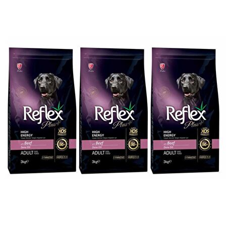 Reflex Plus Plus Dana Etli Yetişkin Kuru Köpek Maması 3x3 kg