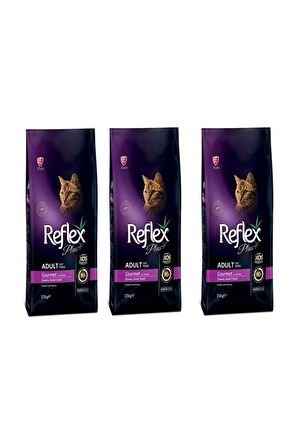 Plus Renkli Taneli Tavuklu Kedi Maması 1,5 Kg 3 Adet