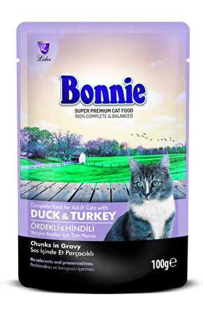 Bonnie Kedi Ördek Ve Hindili Sos İçinde 100 Gr