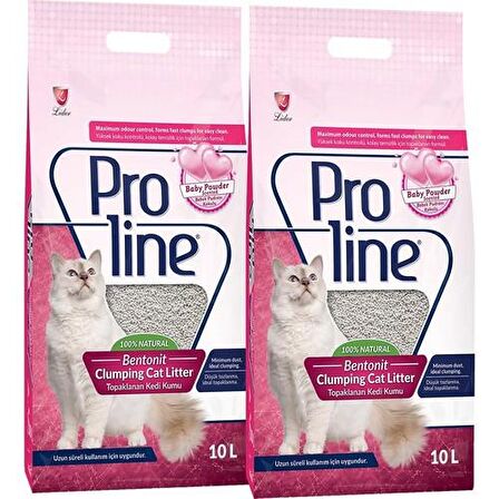 Proline Bebek Pudralı Ince Taneli Kedi Kumu 10 Lt x 2