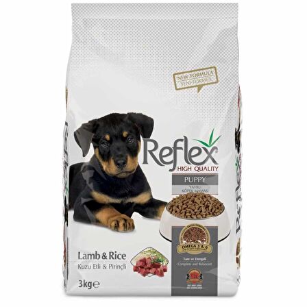 Reflex Kuzu Etli-Pirinçli Büyük Irk Yavru Kuru Köpek Maması 3 kg