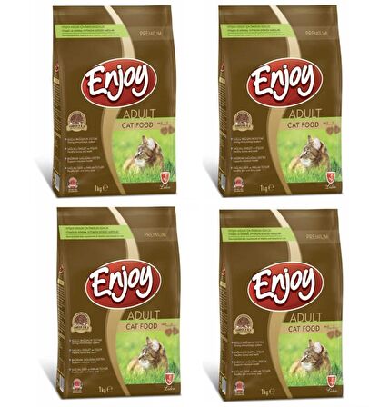 Enjoy Tavuk Etli Yetişkin Kedi Maması 1 Kg 4 Adet