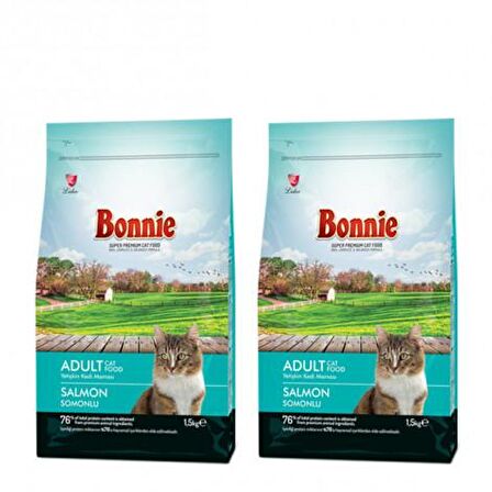 Bonnie Somonlu Kedi Maması 1,5 Kg x 2