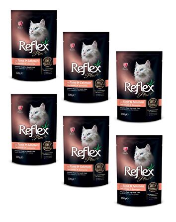 Reflex Plus Pouch Ton Balıklı ve Somonlu Kedi Yaş Mama 100 Gr (6 ADET)