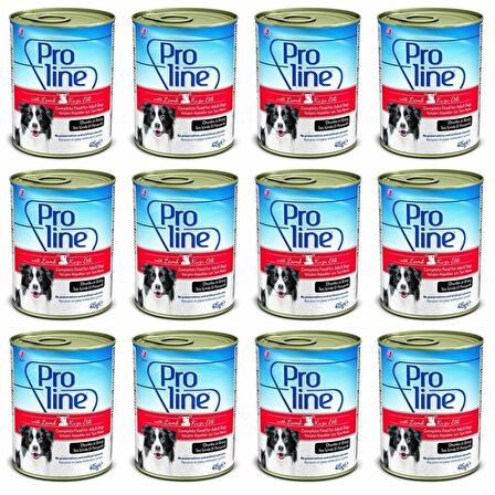Proline Line Kuzu Etli Yetişkin Yaş Köpek Maması 12x415 gr