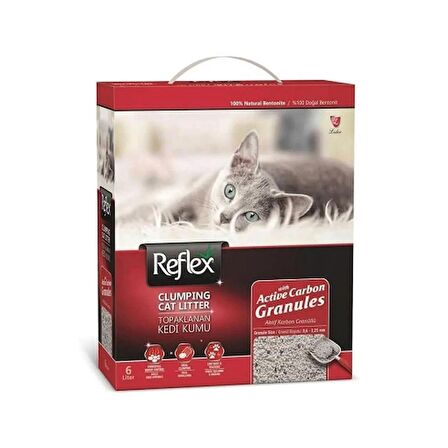 Reflex Kedi Kumu Active Carbon Granül 6 Lt. Kırmızı (2'li)
