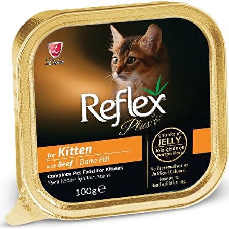 Reflex Plus Dana Eti Parçacıklı Yaş Yavru Kedi Maması 100 Gr