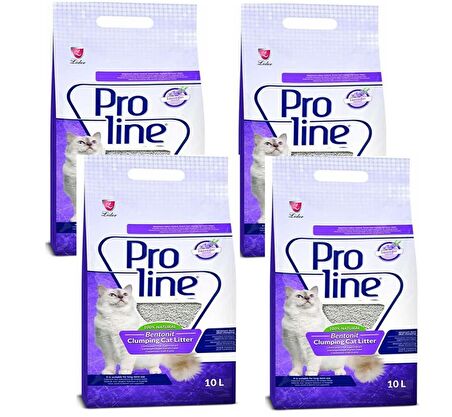 Pro Line Lavanta Kokulu Bentonit Kedi Kumu 10 Lt 4 Adet