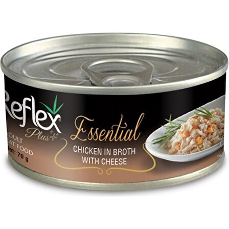 Reflex Plus Essential Tavuk Etli Peynirli Kedi Yetişkin Konservesi 70 Gr (24 Adet)