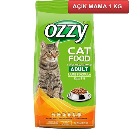 Ozzy Kuzu Etli Kedi Maması 1 Kg AÇIK