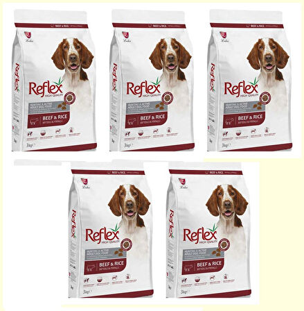 Reflex Beef Biftekli Yetiskin Köpek Mamasi 3 Kg*5 ADET