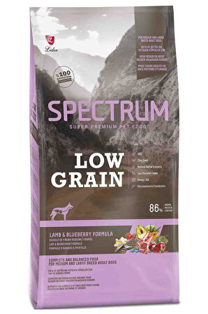 Spectrum Low Grain Kuzu Etli Ve Yaban Mersinli Yetişkin Köpek Maması 12+2 Kg