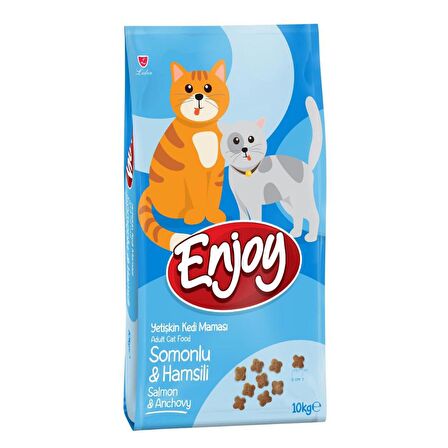 Enjoy Somonlu ve Hamsili Yetişkin Kedi Maması 10 kg