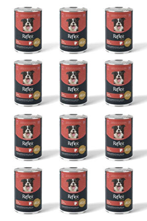 Reflex Plus Jöle İçinde Et Parçacıklı Kuzu Etli Yetişkin Köpek Maması 400 Gr*12 Adet
