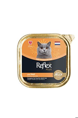 Plus Alu Tray 85 gr Dana etli Jöle içinde Et parçacıklı Yetişkin Kedi Yaş Mama