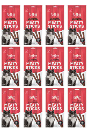 Reflex Biftek ve Kuzu Kedi Ödül Çubuğu Stick 3x5gr - 12 Adet