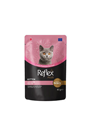 Plus Sos Et Parçacıklı Kuzu Etli Yavru Yaş Kedi Maması 85 Gr (22 Adet)