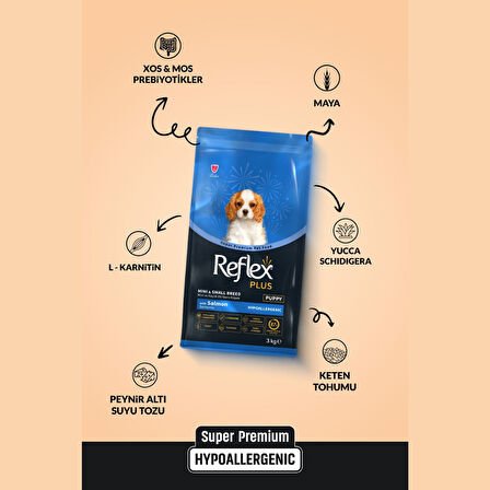 Plus Somonlu Mini ve Küçük Irk Yavru Köpek Maması 3 kg