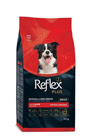 Reflex Plus Kuzu Etli Orta ve Büyük Irk Yetişkin Köpek Maması 12 Kg