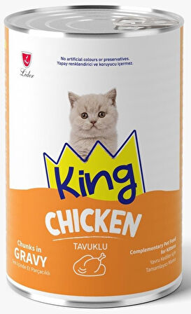 King Et Parçacıklı Tavuklu Yavru Kedi Konserve 400 Gr*48 ADET