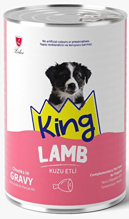 King Et Parçacıklı Kuzu Etli Yavru Köpek Konserve 400 Gr*12 ADET